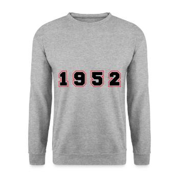 1952 Year Number - Unisex Sweatshirt - salt & pepper - Front - Alina (178cm) & Michal (187cm)
