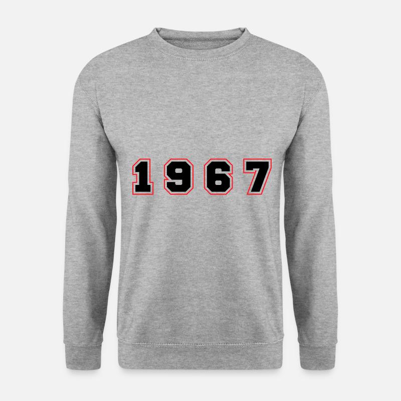 1967 Jahr Zahl - Unisex Pullover - Weißgrau meliert