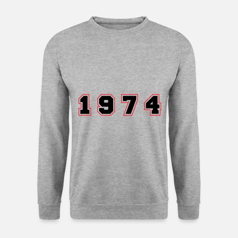 1974 Jahr Zahl - Unisex Pullover - Weißgrau meliert
