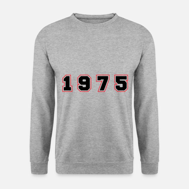 1975 Jahr Zahl - Unisex Pullover - Weißgrau meliert