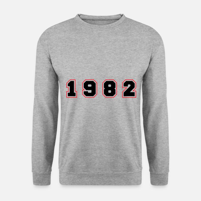 1982 Jahr Zahl - Unisex Pullover - Weißgrau meliert