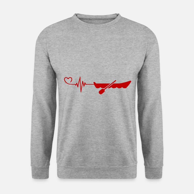Herzschlag Boot - Unisex Pullover - Weißgrau meliert