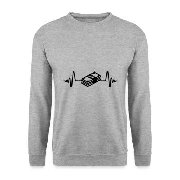 Money pulse silhouette - Unisex Sweatshirt - salt & pepper - Front - Alina (178cm) & Michal (187cm)