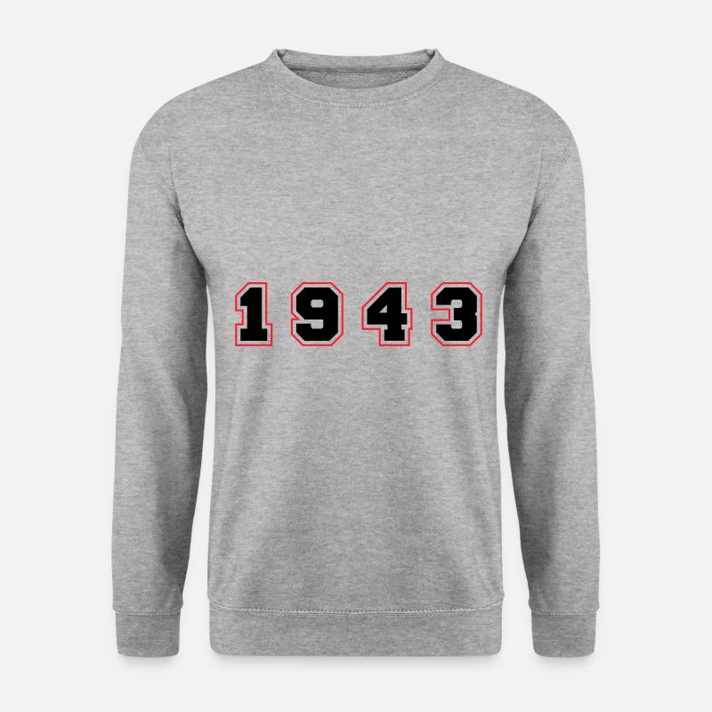 1943 Jahr Zahl - Unisex Pullover - Weißgrau meliert