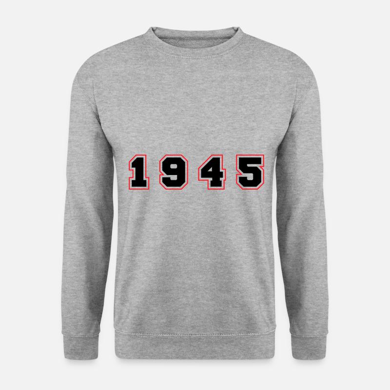 1945 Jahr Zahl - Unisex Pullover - Weißgrau meliert