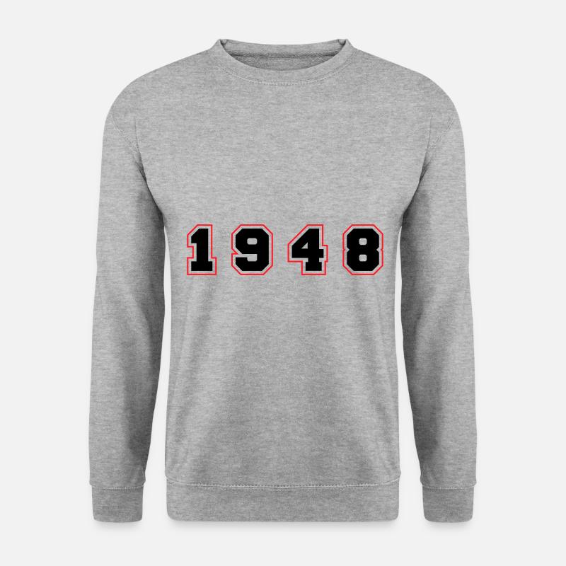 1948 Jahr Zahl - Unisex Pullover - Weißgrau meliert