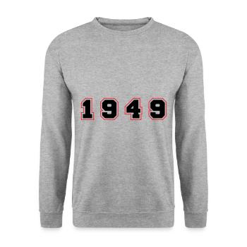 Numéro de l’année 1949 - Sweat-shirt Unisexe - gris chiné - Devant - Alina (178cm) & Michal (187cm)