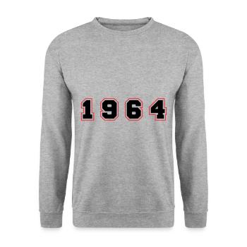 1964 Year Number - Unisex Sweatshirt - salt & pepper - Front - Alina (178cm) & Michal (187cm)