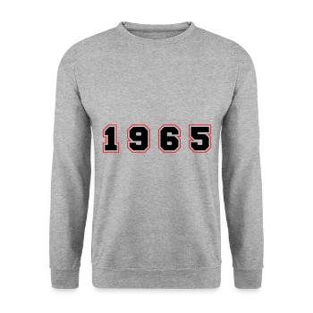 1965 Year Number - Unisex Sweatshirt - salt & pepper - Front - Alina (178cm) & Michal (187cm)