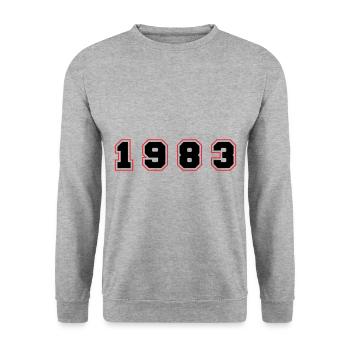 1983 Year Number - Unisex Sweatshirt - salt & pepper - Front - Alina (178cm) & Michal (187cm)