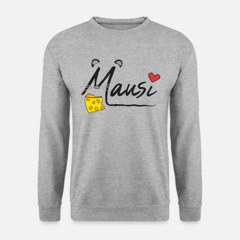 Mausi - Unisex Pullover - Weißgrau meliert