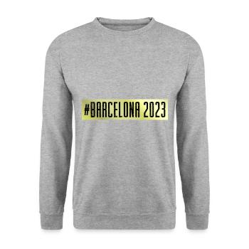 Barcelona 2023 - Unisex Pullover - Weißgrau meliert - Vorne - Alina (178cm) & Michal (187cm)