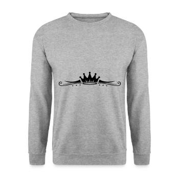 Crown Symbol Line - Unisex Sweatshirt - salt & pepper - Front - Alina (178cm) & Michal (187cm)