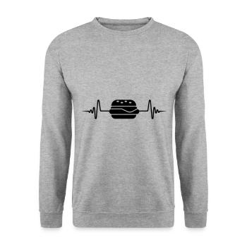 Burger Puls Silhouette - Unisex Sweatshirt - salt & pepper - Front - Alina (178cm) & Michal (187cm)