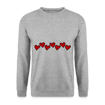 Hearts Love Symbol - Unisex Sweatshirt - salt & pepper - Front - Alina (178cm) & Michal (187cm)