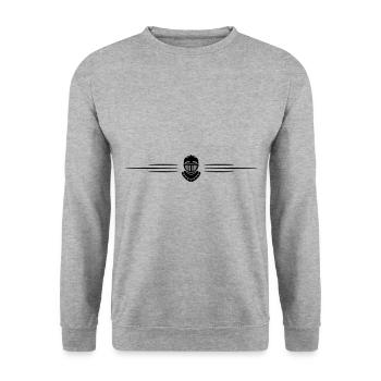 Ritter Helm Linie - Unisex Pullover - Weißgrau meliert - Vorne - Alina (178cm) & Michal (187cm)