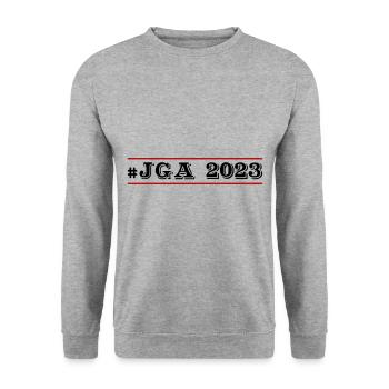 Jga 2023 - Unisex Pullover - Weißgrau meliert - Vorne - Alina (178cm) & Michal (187cm)