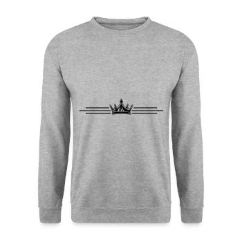 Crown Symbol Line - Unisex Sweatshirt - salt & pepper - Front - Alina (178cm) & Michal (187cm)