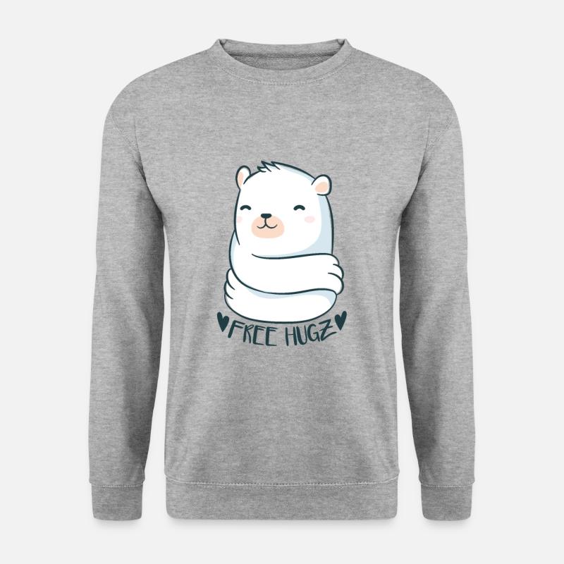 Free Hugs Bear - Unisex Pullover - Weißgrau meliert