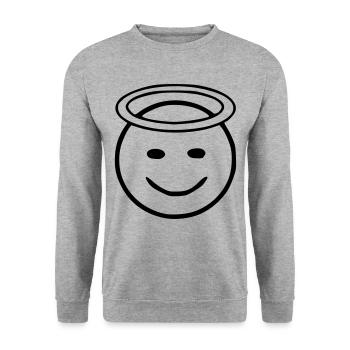 Emoji halo sketch black - Unisex Sweatshirt - salt & pepper - Front - Alina (178cm) & Michal (187cm)