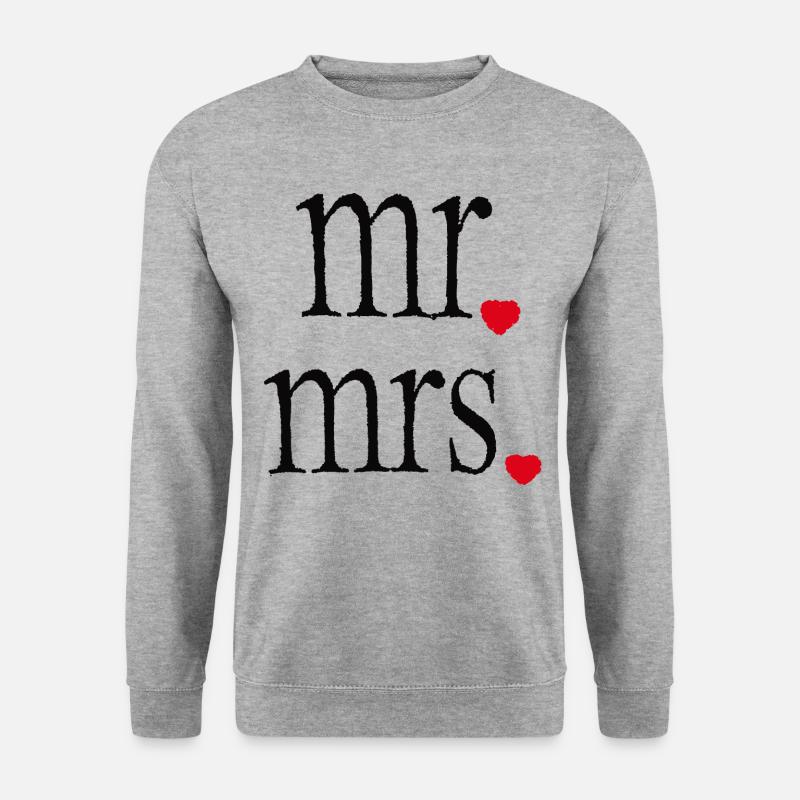 Herr Frau - Unisex Pullover - Weißgrau meliert