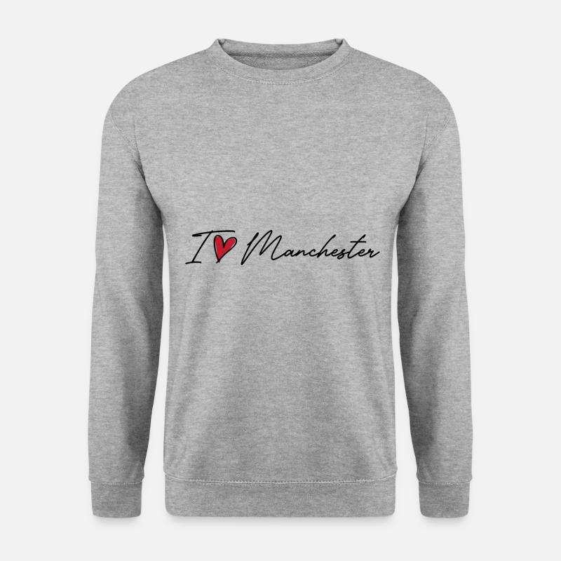I Love Manchester - Unisex Pullover - Weißgrau meliert