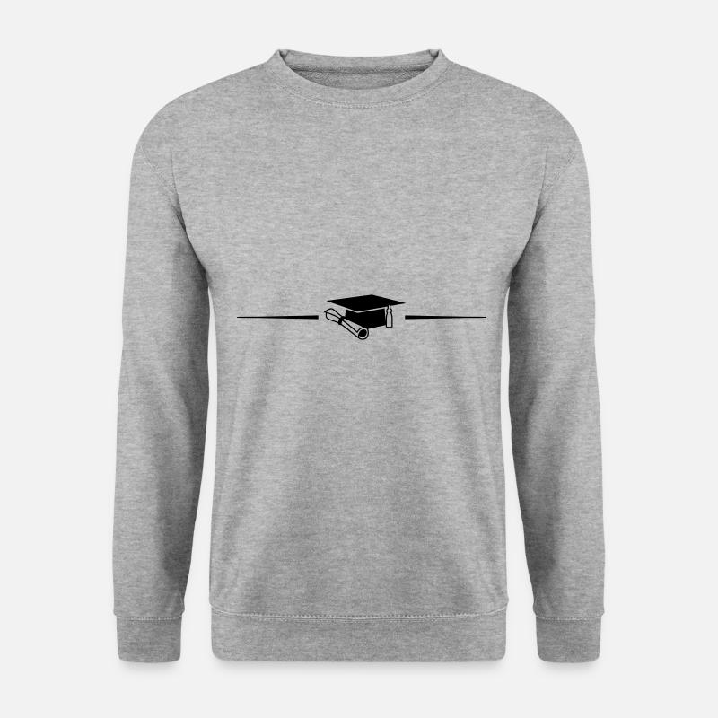 Student mütze linie - Unisex Pullover - Weißgrau meliert
