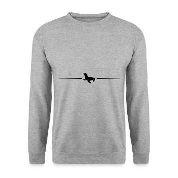 seehund Linie - Unisex Pullover - Weißgrau meliert - Vorne - Alina (178cm) & Michal (187cm)