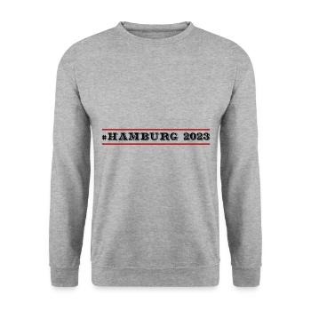 Hamburg 2023 - Unisex Pullover - Weißgrau meliert - Vorne - Alina (178cm) & Michal (187cm)