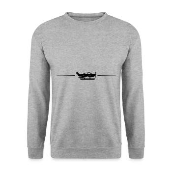Flugzeug Linie - Unisex Pullover - Weißgrau meliert - Vorne - Alina (178cm) & Michal (187cm)