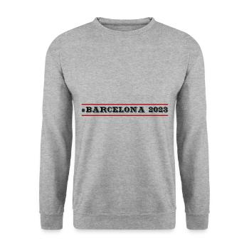 Barcelona 2023 - Unisex Pullover - Weißgrau meliert - Vorne - Alina (178cm) & Michal (187cm)