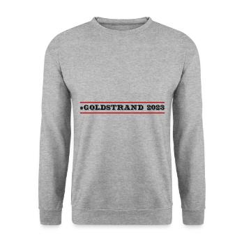 Goldstrand 2023 - Unisex Pullover - Weißgrau meliert - Vorne - Alina (178cm) & Michal (187cm)