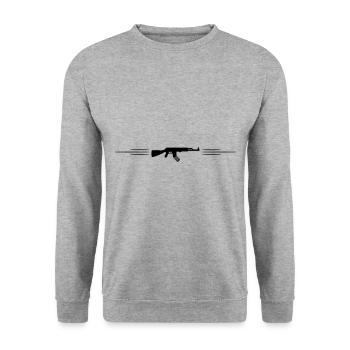 Rifle icon line - Unisex Sweatshirt - salt & pepper - Front - Alina (178cm) & Michal (187cm)