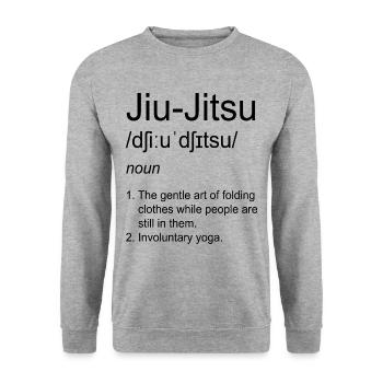 Brazilian Jiu Jitsu Duden BJJ definition saying - Unisex Sweatshirt - salt & pepper - Front - Alina (178cm) & Michal (187cm)