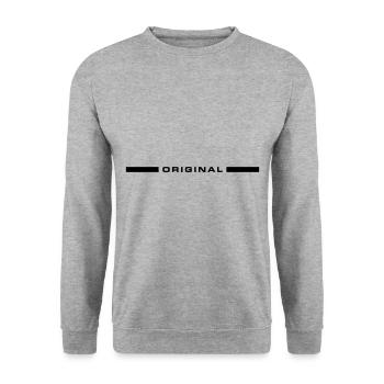 Emblème original - Sweat-shirt Unisexe - gris chiné - Devant - Alina (178cm) & Michal (187cm)