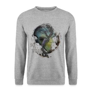 so what - Sweat-shirt Unisexe - gris chiné - Devant - Alina (178cm) & Michal (187cm)