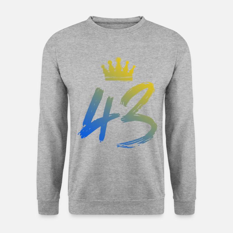 43 Zahl Krone - Unisex Pullover - Weißgrau meliert