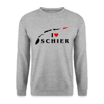 J’aime Schier - Sweat-shirt Unisexe - gris chiné - Devant - Alina (178cm) & Michal (187cm)