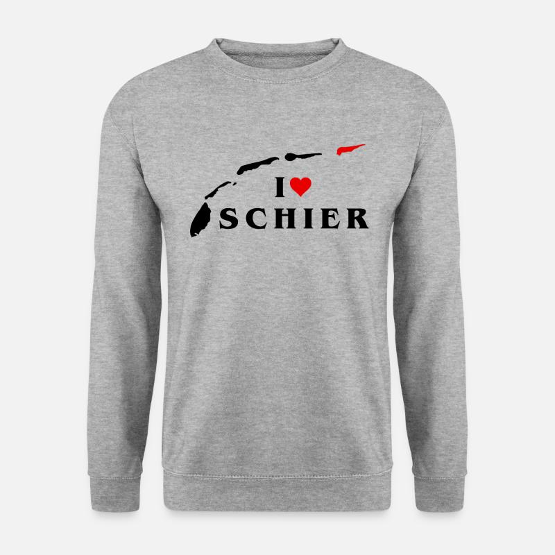 Ich liebe Schier - Unisex Pullover - Weißgrau meliert