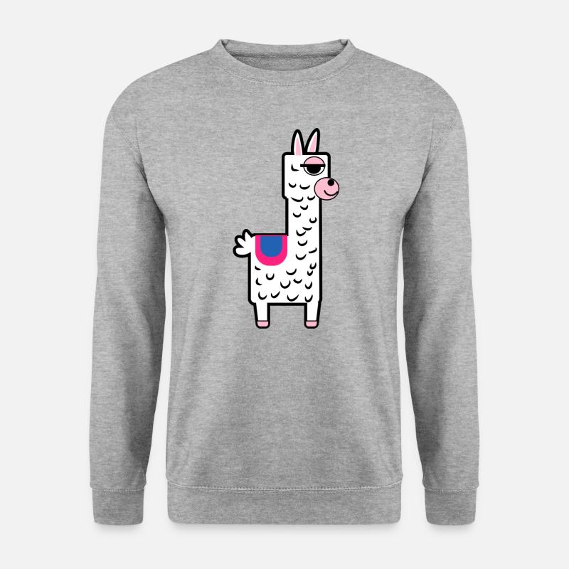 Lama - Unisex Pullover - Weißgrau meliert