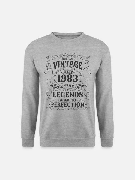 Juli Jahrgang 1983 geboren Legenden Geburtstag - Unisex Pullover - Weißgrau meliert
