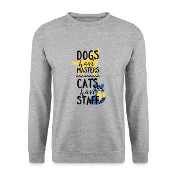 CHATS CHATS - Sweat-shirt Unisexe - gris chiné - Devant - Alina (178cm) & Michal (187cm)