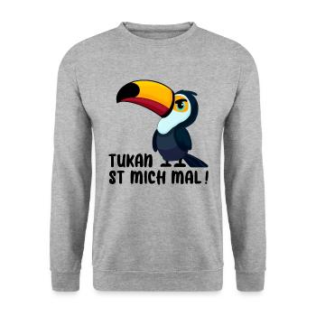 TUKAN VOGEL AMERIKA SAFARI BÖSE LAUNE ABNEIGUNG - Unisex Pullover - Weißgrau meliert - Vorne - Alina (178cm) & Michal (187cm)