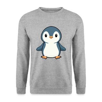 PENGUIN BIRD ANTARCTICA SOUTH POLE BABY ICE WADDLE - Unisex Sweatshirt - salt & pepper - Front - Alina (178cm) & Michal (187cm)