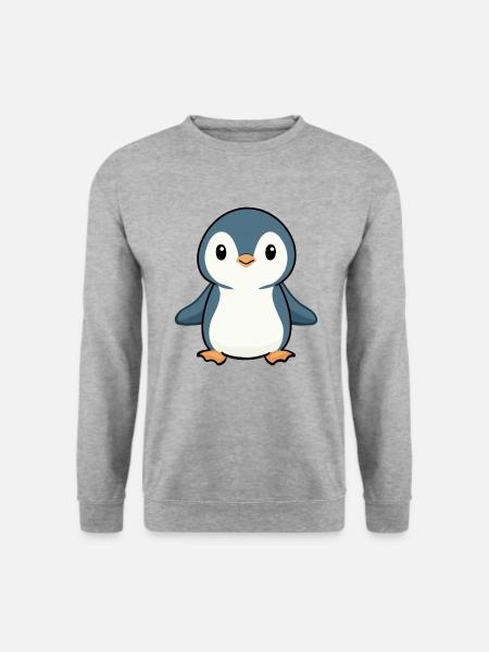 PINGUIN VOGEL ANTARKTIS SÜDPOL BABY EIS WATSCHELN - Unisex Pullover - Weißgrau meliert