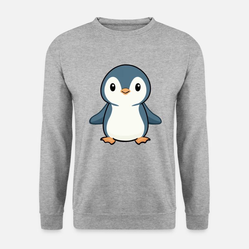 PINGUIN VOGEL ANTARKTIS SÜDPOL BABY EIS WATSCHELN - Unisex Pullover - Weißgrau meliert