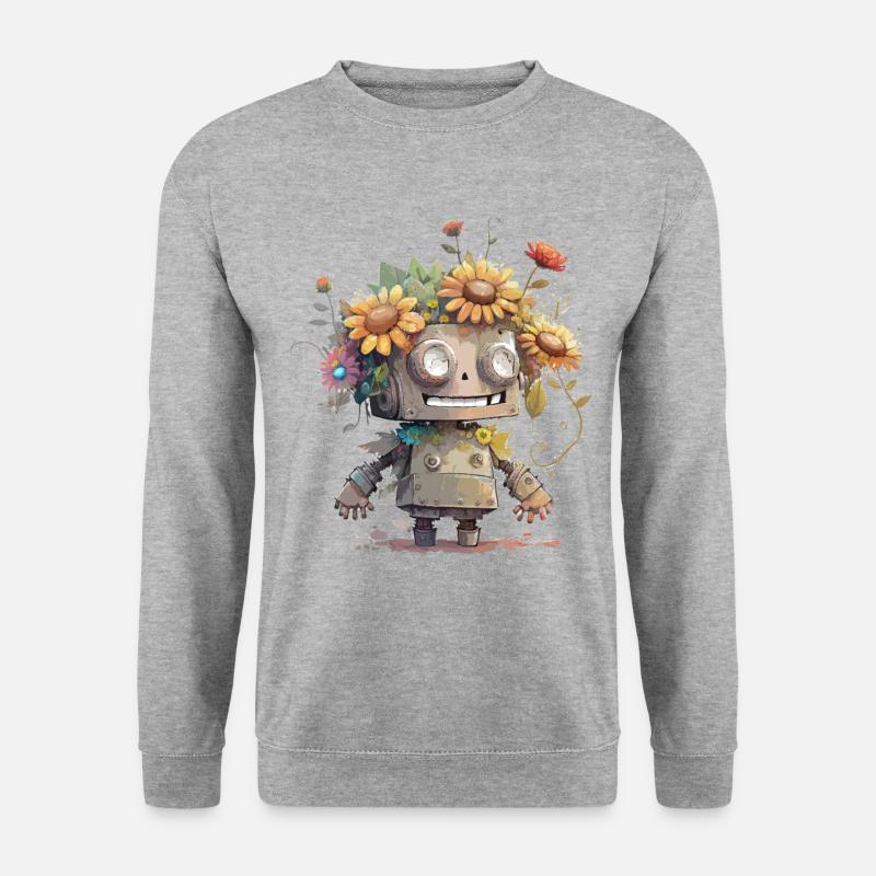 Funny robot child - Unisex Sweatshirt - salt & pepper