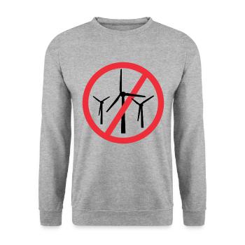 Stop Wind Turbines No to Wind Farms and Wind Parks - Unisex Sweatshirt - salt & pepper - Front - Alina (178cm) & Michal (187cm)