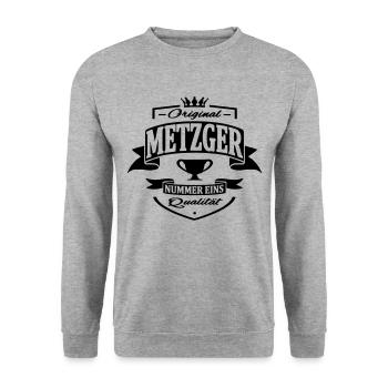 metzger - Unisex Pullover - Weißgrau meliert - Vorne - Alina (178cm) & Michal (187cm)