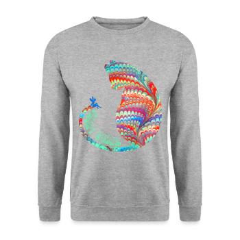 Cat with fairy E 72 - Unisex Sweatshirt - salt & pepper - Front - Alina (178cm) & Michal (187cm)